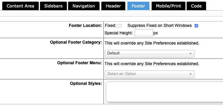 Footer in Layouts
